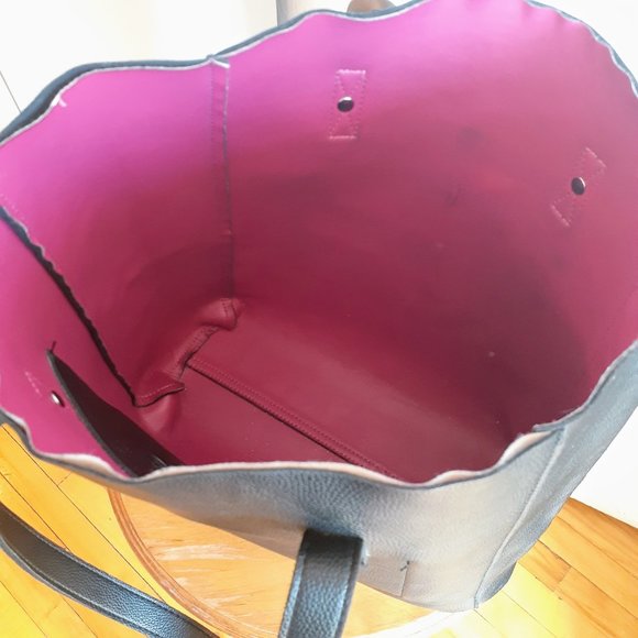 Black leather tote bag - Picture 4 of 4